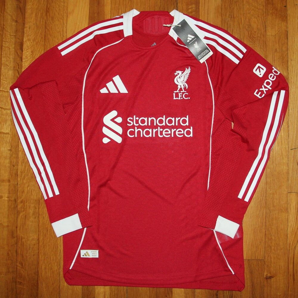 Adidas Liverpool FC 25/26 Long Sleeve Home Authentic Soccer Jersey Men S